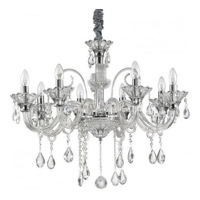 Ideal Lux - Candeeiro suspenso de cristal COLOSSAL 8xE14/40W/230V diâmetro 78 cm cromado brilhante