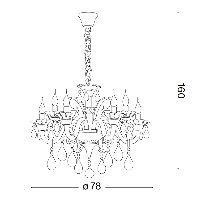 Ideal Lux - Candeeiro suspenso de cristal COLOSSAL 8xE14/40W/230V diâmetro 78 cm cromado brilhante