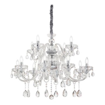 Ideal Lux - Candeeiro suspenso de cristal CONTINENTAL 12xE14/40W/230V diâmetro 86 cm transparente