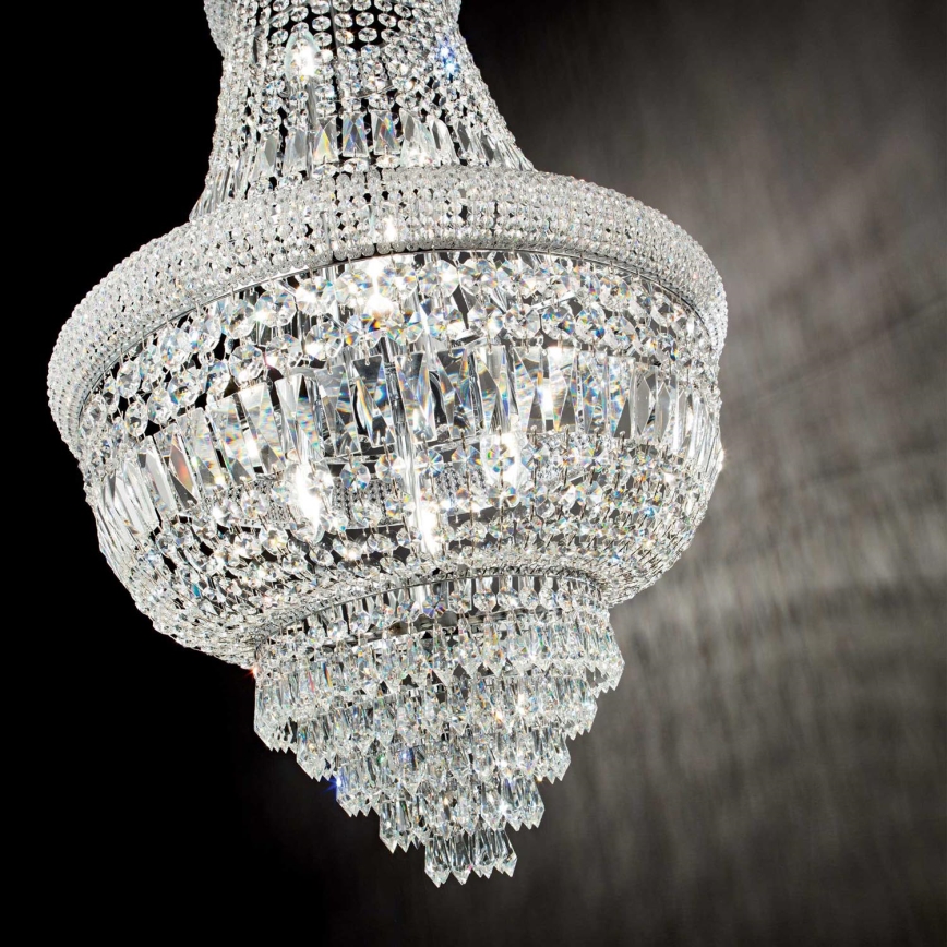 Ideal Lux - Candeeiro suspenso de cristal DUBAI 10xE14/28W/230V diâmetro 52 cm cromado brilhante