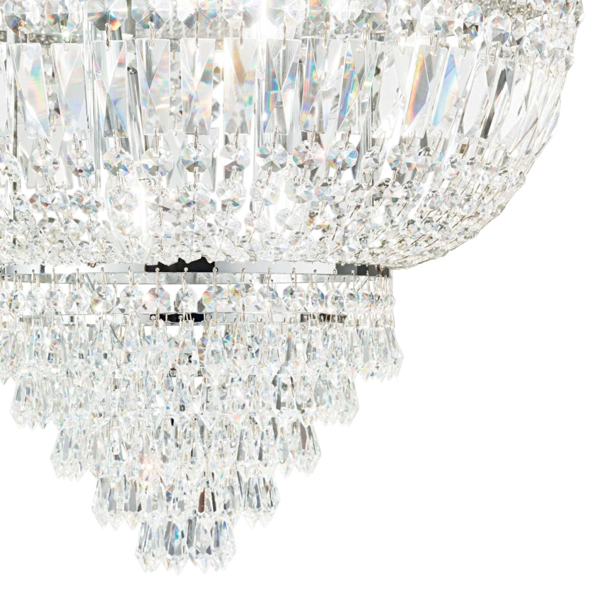 Ideal Lux - Candeeiro suspenso de cristal DUBAI 10xE14/28W/230V diâmetro 52 cm cromado brilhante