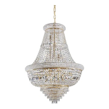 Ideal Lux - Candeeiro suspenso de cristal DUBAI 24xE14/28W/230V diâmetro 80 cm dourado