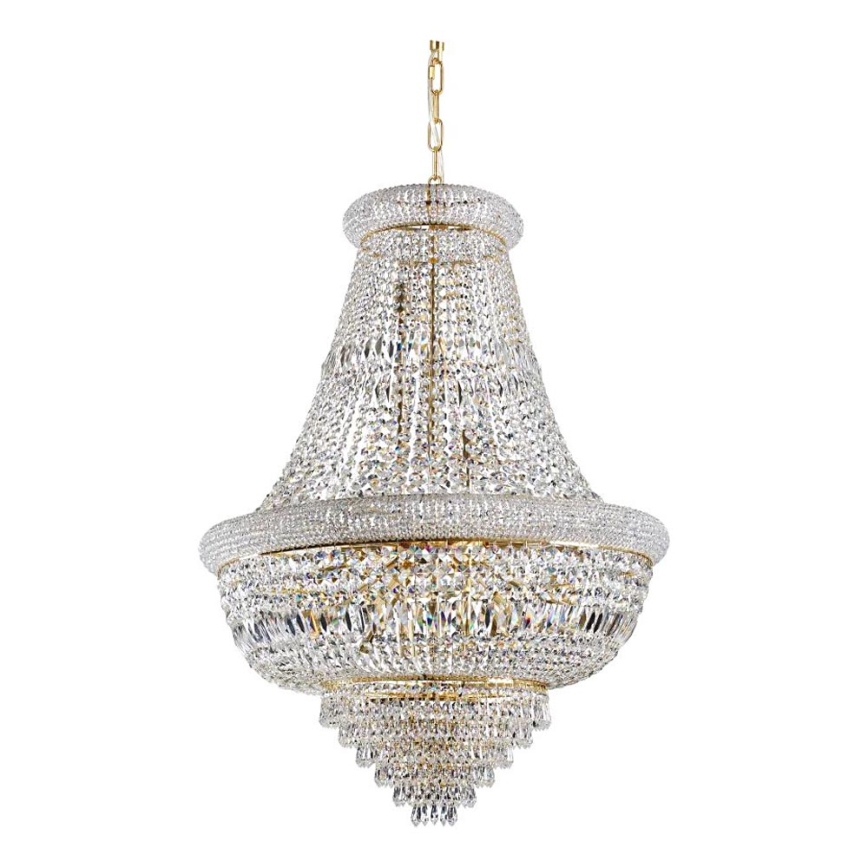 Ideal Lux - Candeeiro suspenso de cristal DUBAI 24xE14/28W/230V diâmetro 80 cm dourado
