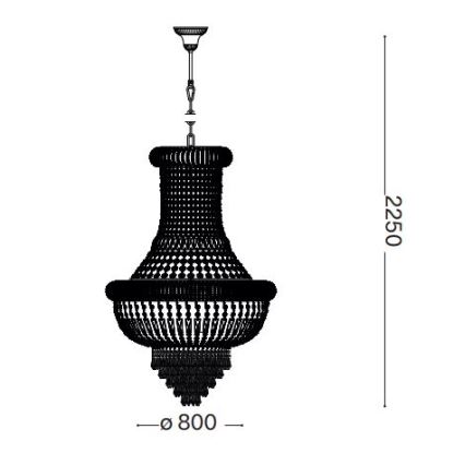 Ideal Lux - Candeeiro suspenso de cristal DUBAI 24xE14/28W/230V diâmetro 80 cm dourado