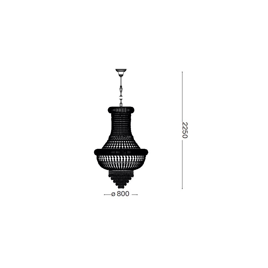 Ideal Lux - Candeeiro suspenso de cristal DUBAI 24xE14/28W/230V diâmetro 80 cm dourado