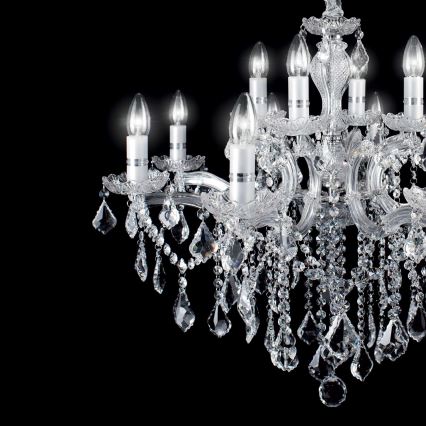 Ideal Lux - Candeeiro suspenso de cristal FLORIAN 18xE14/40W/230V diâmetro 86 cm transparente