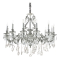 Ideal Lux - Candeeiro suspenso de cristal GIOCONDA 12xE14/40W/230V diâmetro 90 cm prateado