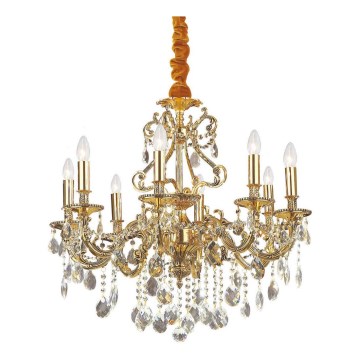 Ideal Lux - Candeeiro suspenso de cristal GIOCONDA 8xE14/40W/230V diâmetro 73 cm dourado