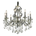 Ideal Lux - Candeeiro suspenso de cristal GIOCONDA 8xE14/40W/230V diâmetro 73 cm prateado