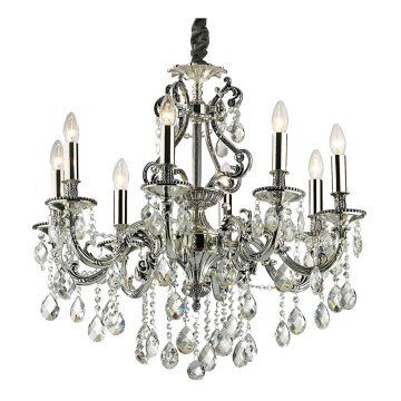 Ideal Lux - Candeeiro suspenso de cristal GIOCONDA 8xE14/40W/230V diâmetro 73 cm prateado