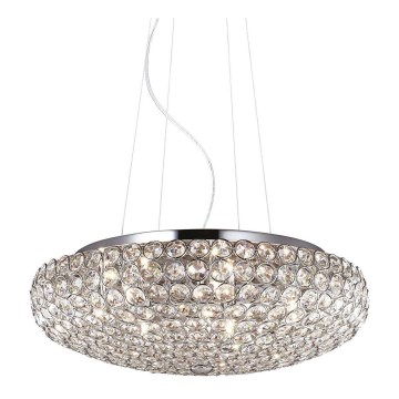 Ideal Lux - Candeeiro suspenso de cristal LED KING 7xG9/3W/230V diâmetro 46 cm cromado brilhante