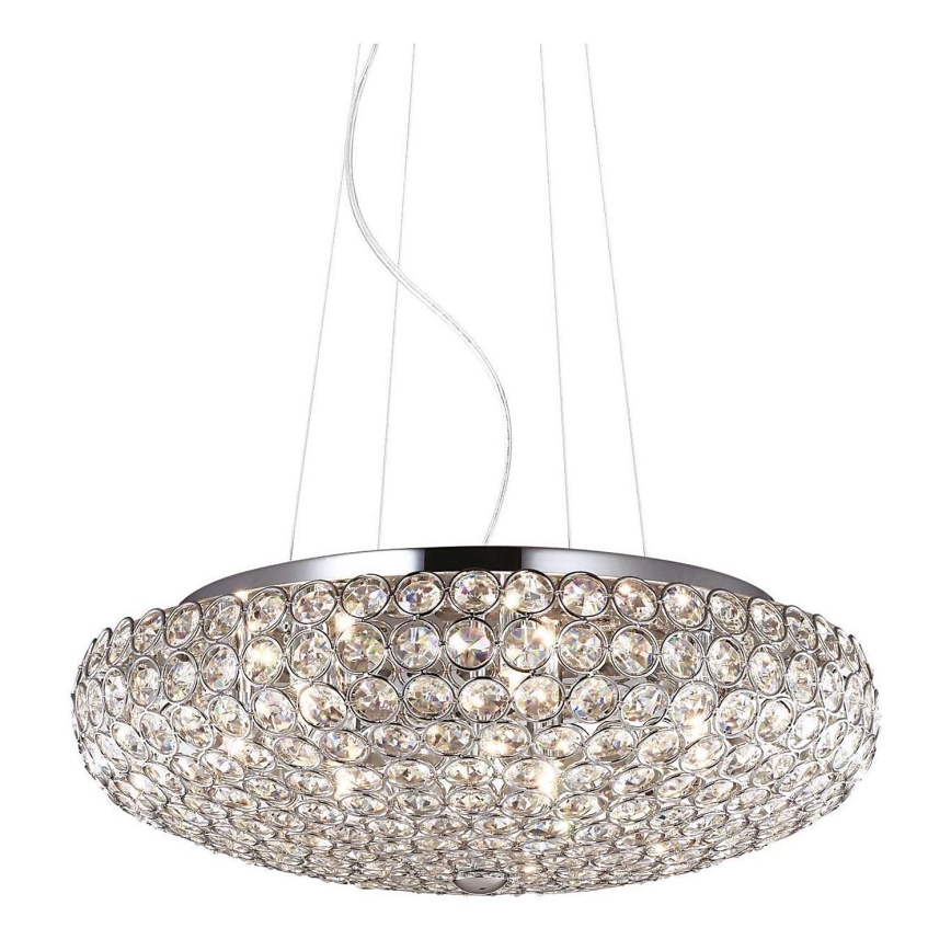 Ideal Lux - Candeeiro suspenso de cristal LED KING 7xG9/3W/230V diâmetro 46 cm cromado brilhante