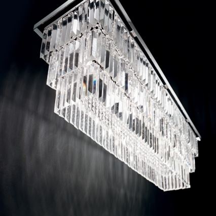 Ideal Lux - Candeeiro suspenso de cristal MARTINEZ 8xE14/40W/230V cromado brilhante