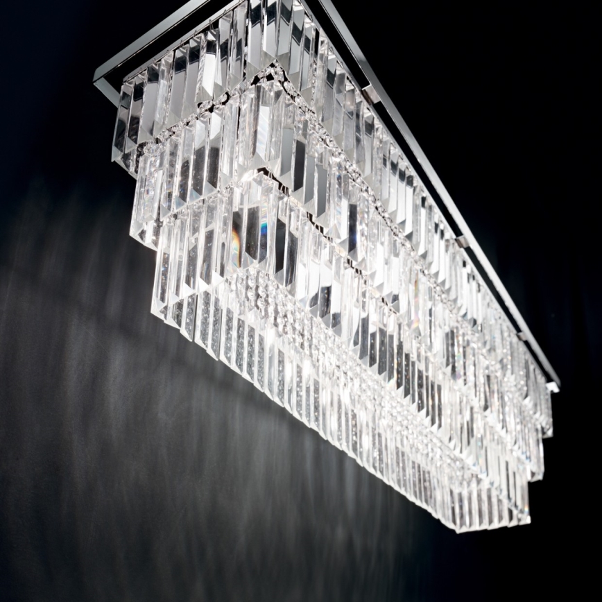 Ideal Lux - Candeeiro suspenso de cristal MARTINEZ 8xE14/40W/230V cromado brilhante