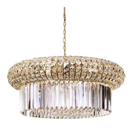 Ideal Lux - Candeeiro suspenso de cristal NABUCCO 16xE14/40W/230V diâmetro 70 cm dourado