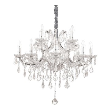 Ideal Lux - Candeeiro suspenso de cristal NAPOLEON 12xE14/40W/230V diâmetro 74 cm cromado brilhante