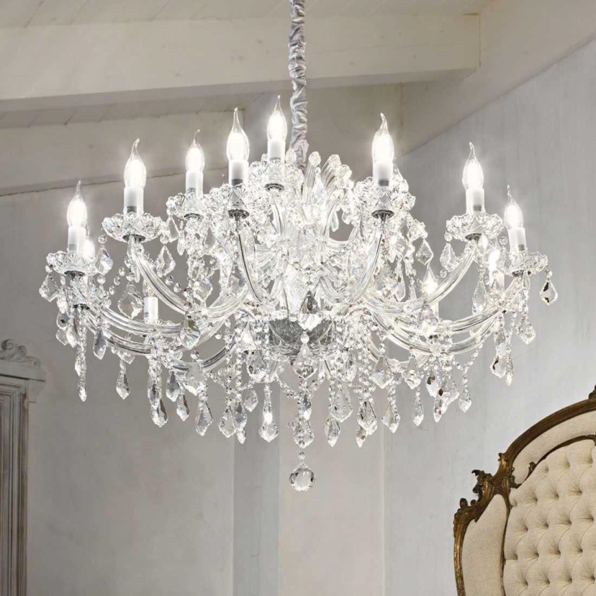 Ideal Lux - Candeeiro suspenso de cristal NAPOLEON 18xE14/40W/230V diâmetro 96 cm cromado brilhante
