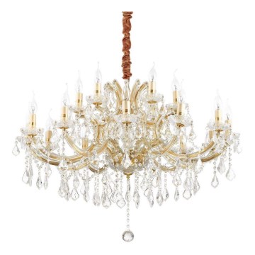 Ideal Lux - Candeeiro suspenso de cristal NAPOLEON 18xE14/40W/230V diâmetro 96 cm dourado