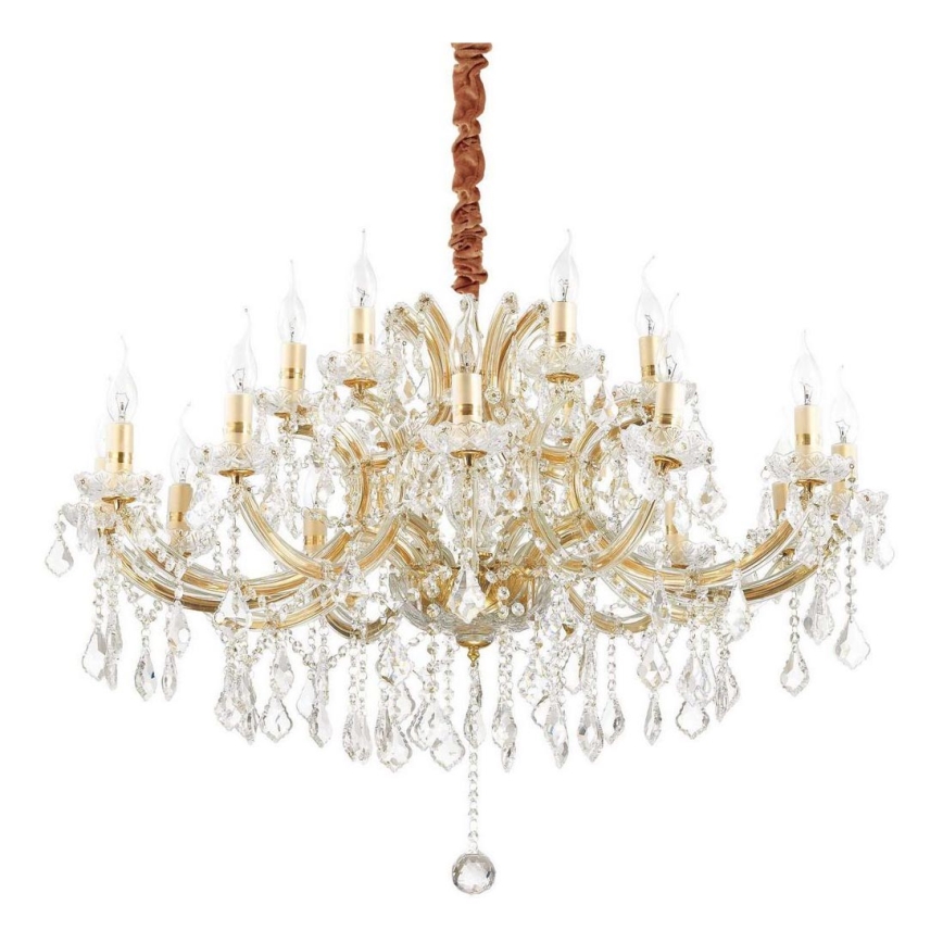 Ideal Lux - Candeeiro suspenso de cristal NAPOLEON 18xE14/40W/230V diâmetro 96 cm dourado