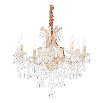 Ideal Lux - Candeeiro suspenso de cristal NAPOLEON 8xE14/40W/230V diâmetro 67 cm dourado