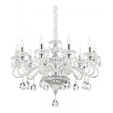 Ideal Lux - Candeeiro suspenso de cristal NEGRESCO 8xE14/28W/230V diâmetro 73,5 cm transparente