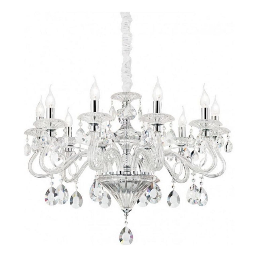 Ideal Lux - Candeeiro suspenso de cristal NEGRESCO 8xE14/28W/230V diâmetro 73,5 cm transparente