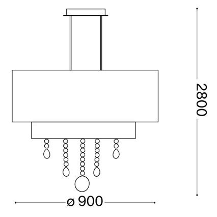 Ideal Lux - Candeeiro suspenso de cristal OPERA 10xE27/60W/230V diâmetro 90 cm branco