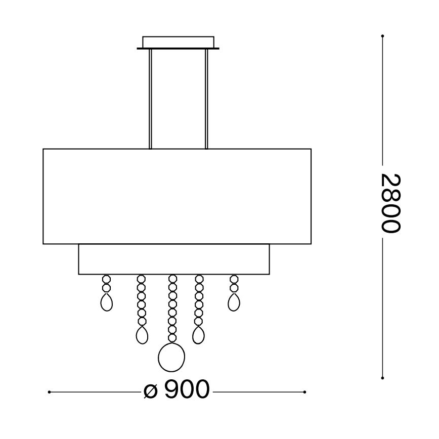 Ideal Lux - Candeeiro suspenso de cristal OPERA 10xE27/60W/230V diâmetro 90 cm branco