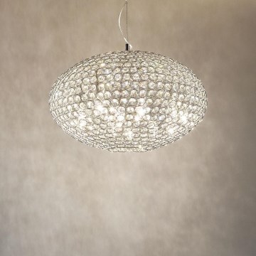 Ideal Lux - Candeeiro suspenso de cristal ORION 12xE14/40W/230V diâmetro 60 cm prateado