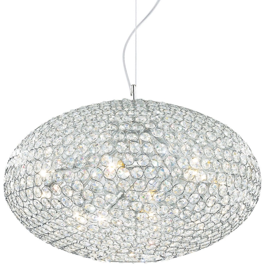 Ideal Lux - Candeeiro suspenso de cristal ORION 12xE14/40W/230V diâmetro 60 cm prateado