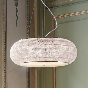 Ideal Lux - Candeeiro suspenso de cristal PASHA 14xE14/40W/230V diâmetro 65 cm cromado brilhante