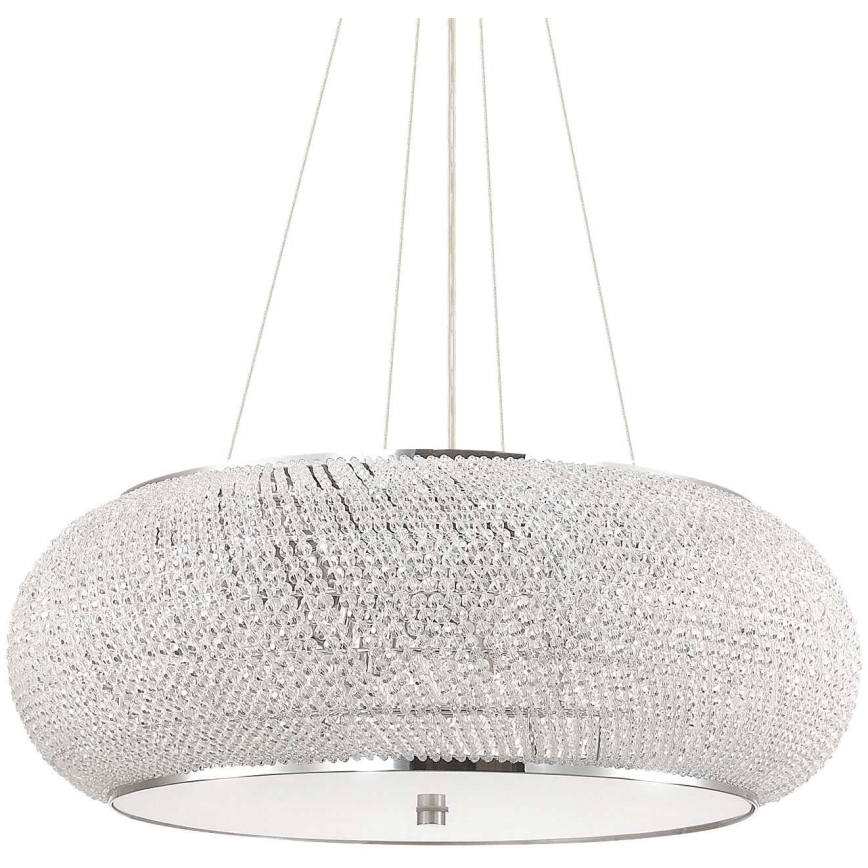 Ideal Lux - Candeeiro suspenso de cristal PASHA 14xE14/40W/230V diâmetro 65 cm cromado brilhante