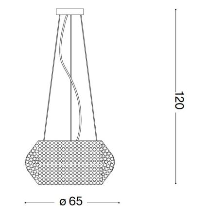 Ideal Lux - Candeeiro suspenso de cristal PASHA 14xE14/40W/230V diâmetro 65 cm cromado brilhante