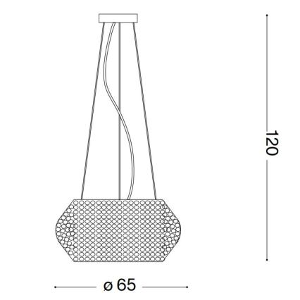 Ideal Lux - Candeeiro suspenso de cristal PASHA 14xE14/40W/230V diâmetro 65 cm dourado