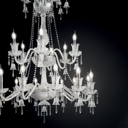Ideal Lux - Candeeiro suspenso de cristal REDENTORE 18xE14/40W/230V diâmetro 102 cm transparente