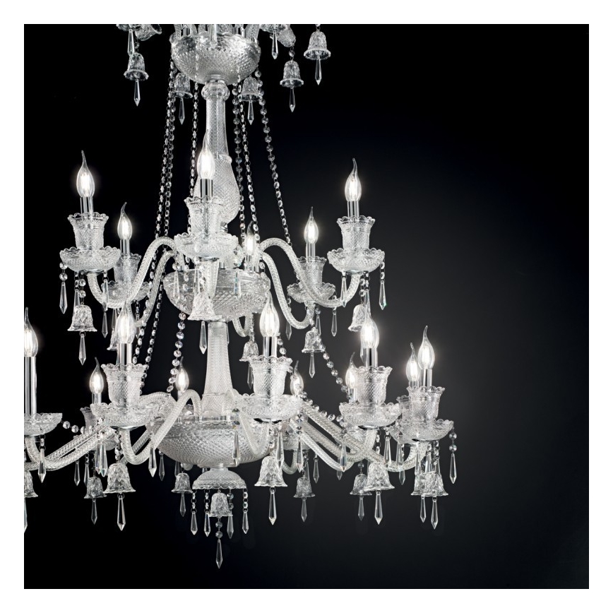 Ideal Lux - Candeeiro suspenso de cristal REDENTORE 18xE14/40W/230V diâmetro 102 cm transparente