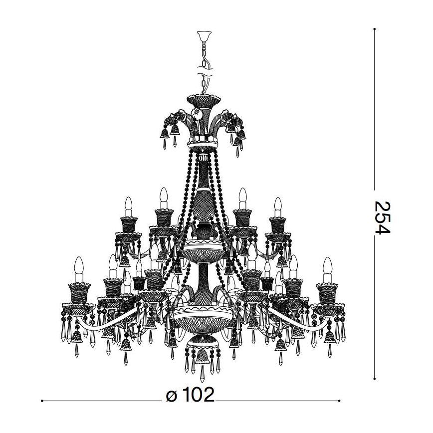 Ideal Lux - Candeeiro suspenso de cristal REDENTORE 18xE14/40W/230V diâmetro 102 cm transparente