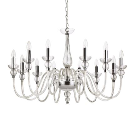 Ideal Lux - Candeeiro suspenso DOGE 12xE14/40W/230V diâmetro 91 cm cromado brilhante
