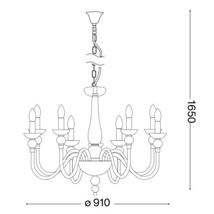 Ideal Lux - Candeeiro suspenso DOGE 12xE14/40W/230V diâmetro 91 cm cromado brilhante