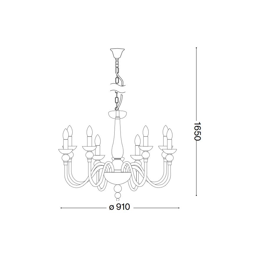 Ideal Lux - Candeeiro suspenso DOGE 12xE14/40W/230V diâmetro 91 cm cromado brilhante