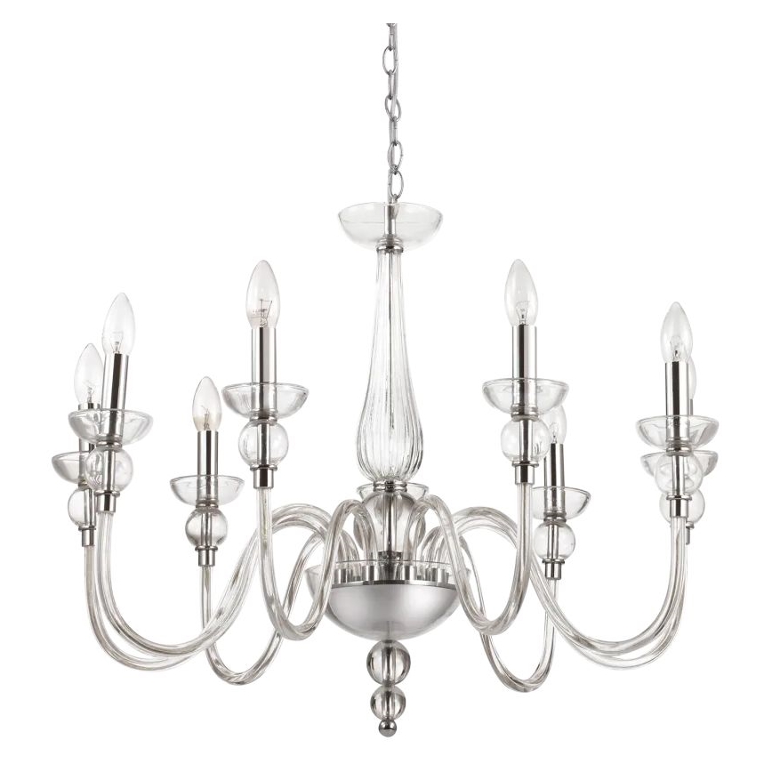 Ideal Lux - Candeeiro suspenso DOGE 9xE14/40W/230V diâmetro 75 cm cromado brilhante