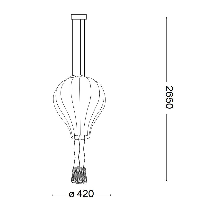 Ideal Lux - Candeeiro suspenso DREAM BIG 1xE27/42W/230V diâmetro 42 cm