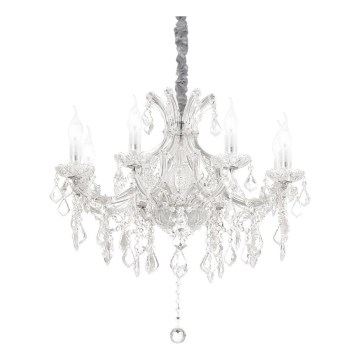 Ideal Lux - Candeeiro suspenso em cristal NAPOLEON 8xE14/40W/230V diâmetro 67 cm cromado