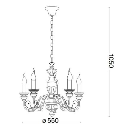Ideal Lux - Candeeiro suspenso FIRENZE 5xE14/40W/230V diâmetro 55 cm dourado