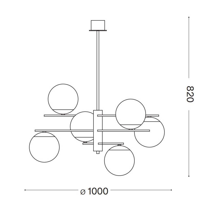 Ideal Lux - Candeeiro suspenso GOURMET 6xE14/28W/230V diâmetro 100 cm dourado
