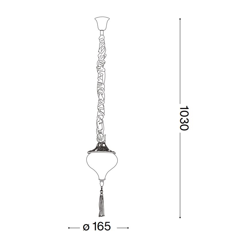 Ideal Lux - Candeeiro suspenso HAREM 1xE27/42W/230V diâmetro 16,5 cm latão