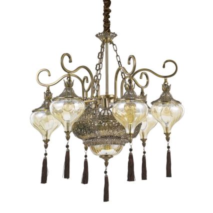 Ideal Lux - Candeeiro suspenso HAREM 9xE27/60W/230V diâmetro 75 cm latão