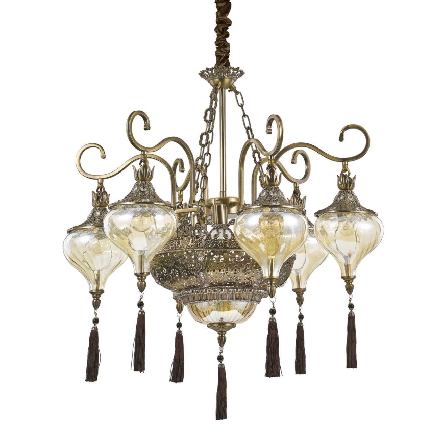 Ideal Lux - Candeeiro suspenso HAREM 9xE27/60W/230V diâmetro 75 cm latão