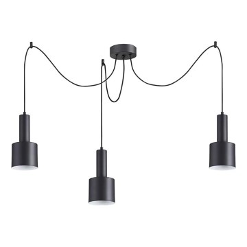 Ideal Lux - Candeeiro suspenso HOLLY 3xE27/60W/230V aranha preto