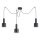 Ideal Lux - Candeeiro suspenso HOLLY 3xE27/60W/230V aranha preto